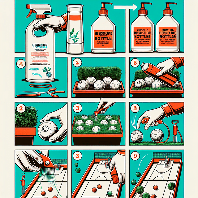 herbicide bottles for bocce ball court