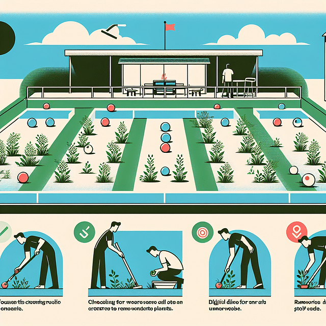 monitoring bocce ball court for weed growth