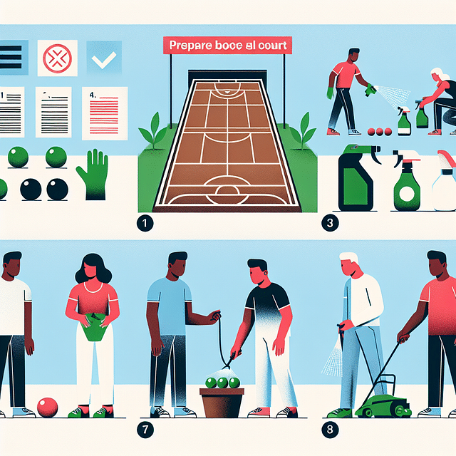 preparing bocce ball court for herbicide application