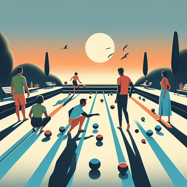 bocce ball court evening