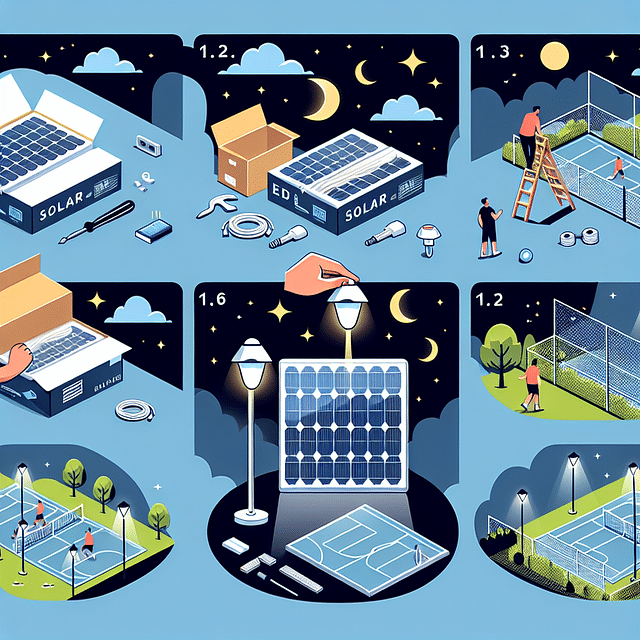 solar-powered LED lights suitable for outdoor sports courts