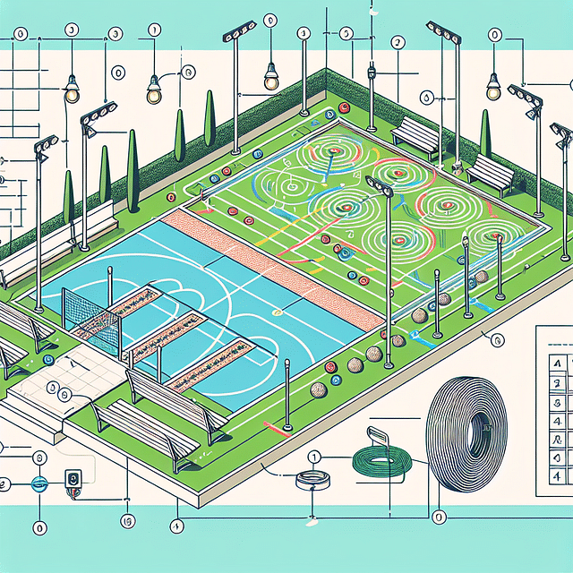 lighting layout plan for a bocce ball court
