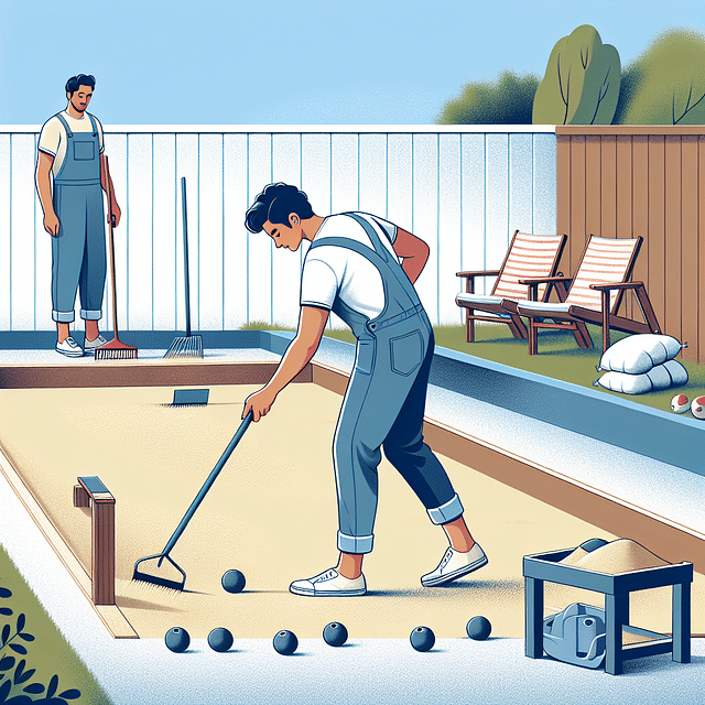 adding sand layer to bocce court