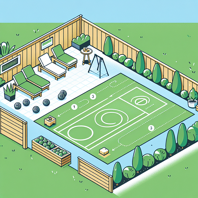 flat open space in backyard for bocce court