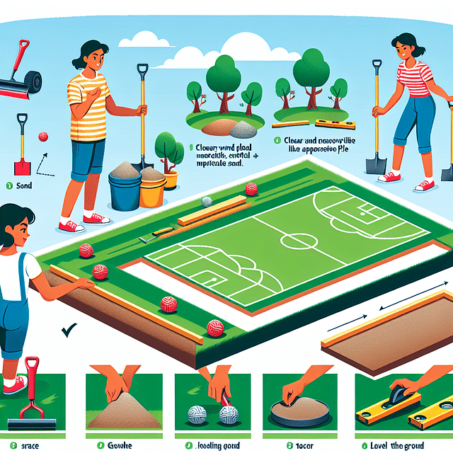 clearing and leveling ground for bocce court