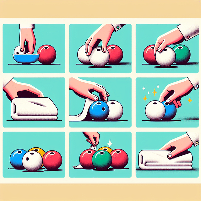 drying bocce balls with a towel