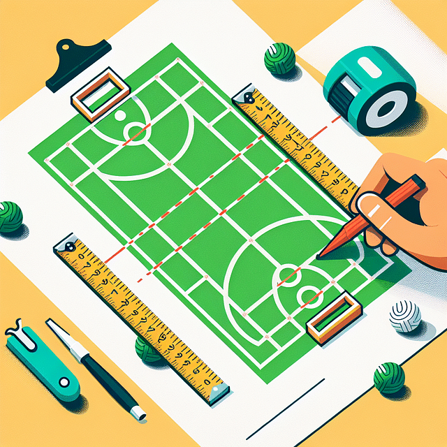 marking bocce court dimensions on grass