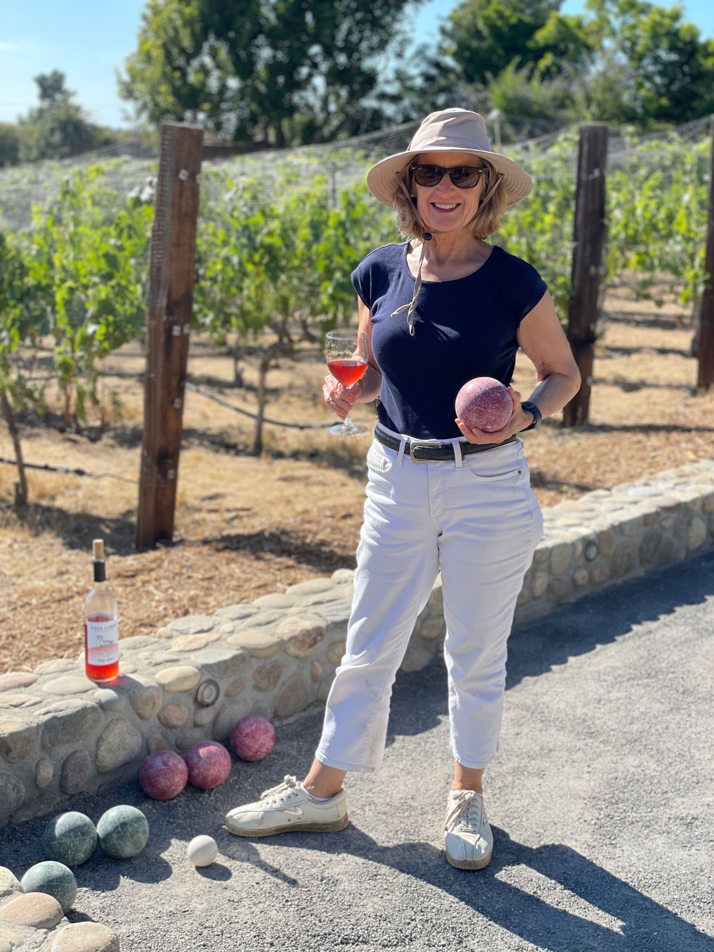 Brick dust bocce ball court