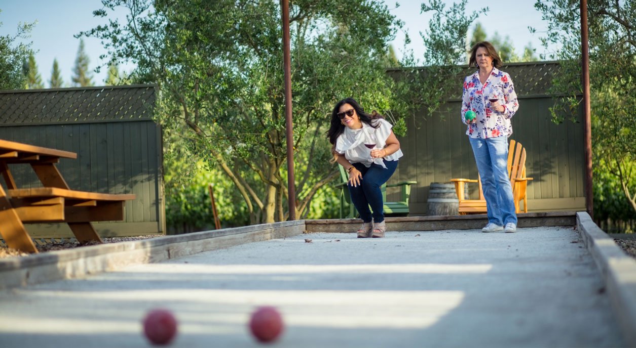 Clay bocce ball court