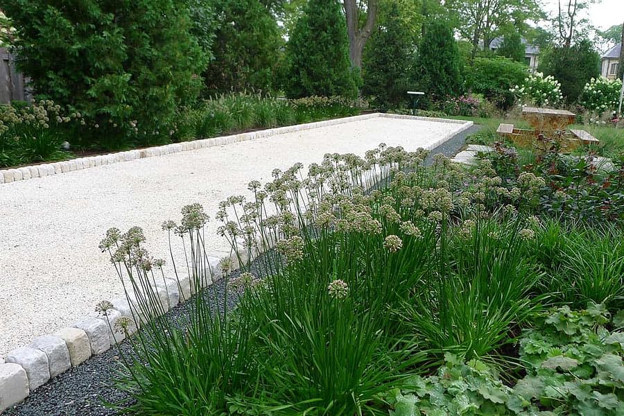 Concrete pavers bocce ball court
