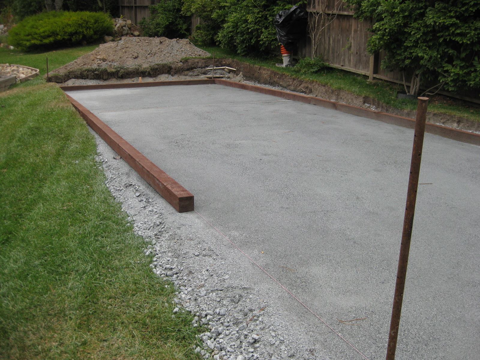Pea gravel bocce ball court