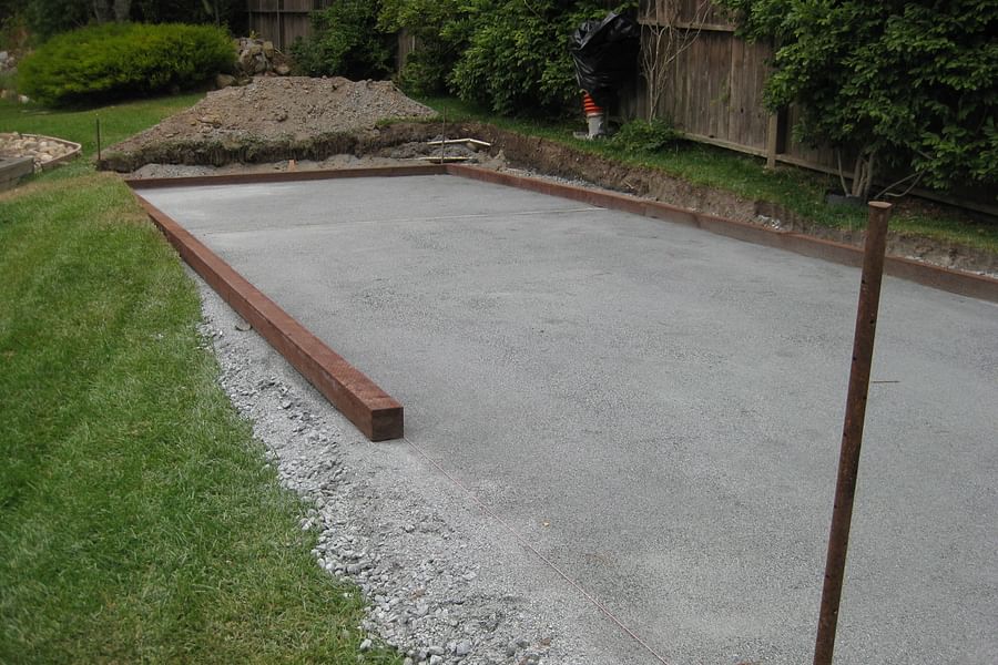 Pea gravel bocce ball court