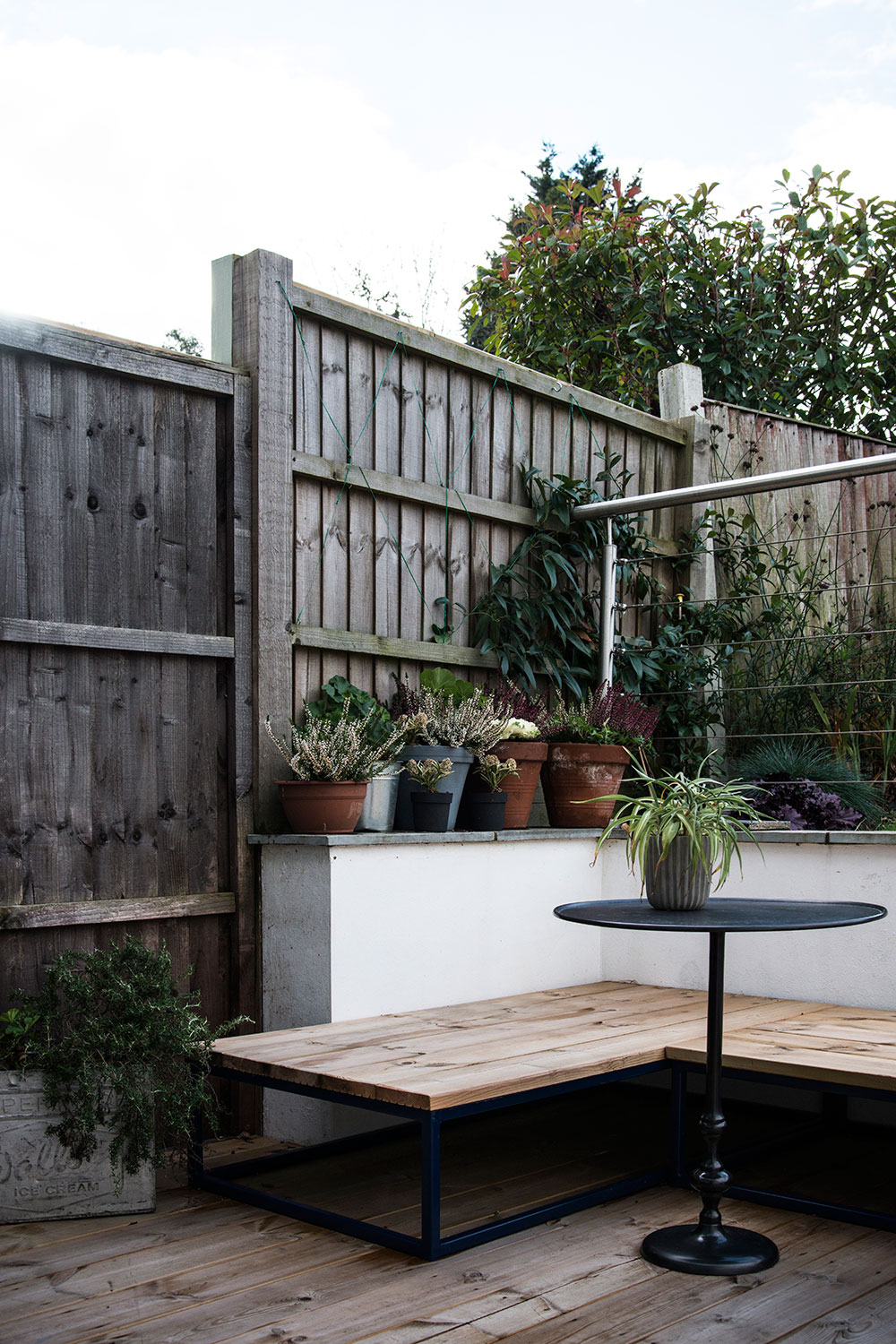 built-in garden seating