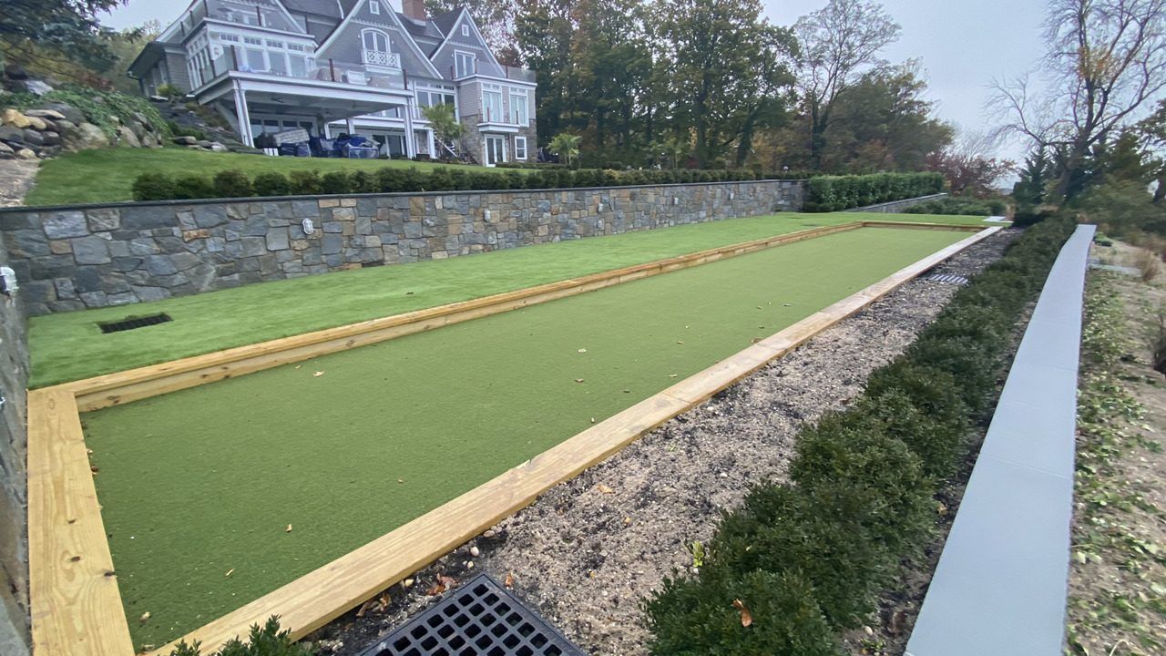 Eco-friendly bocce ball court