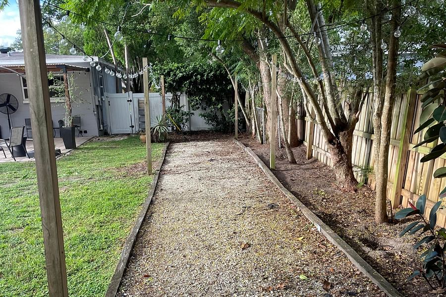 English garden bocce ball court