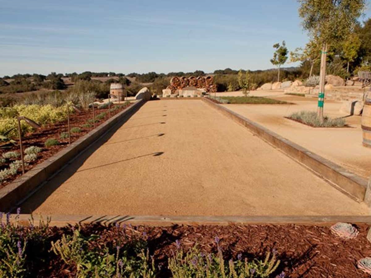 French garden bocce ball court