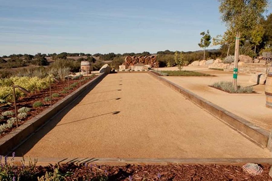 French garden bocce ball court